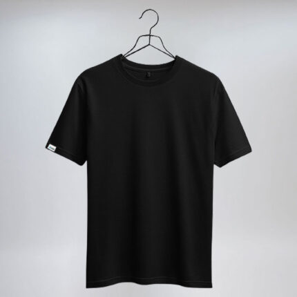 Camiseta Masculina Plus Size Preta Lisa 100% Algodão Fio 30.1 Penteado Supreme